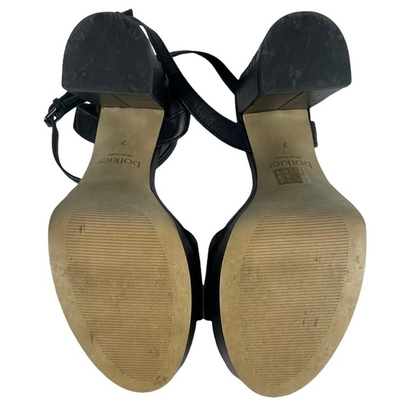 BOTKIER PETRA BLACK BRAIDED STRAPPY ANKLE WRAP 70'S INSPIRED PLATFORM HEELS - Picture 7 of 16